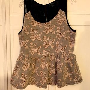 Peplum Rose Top